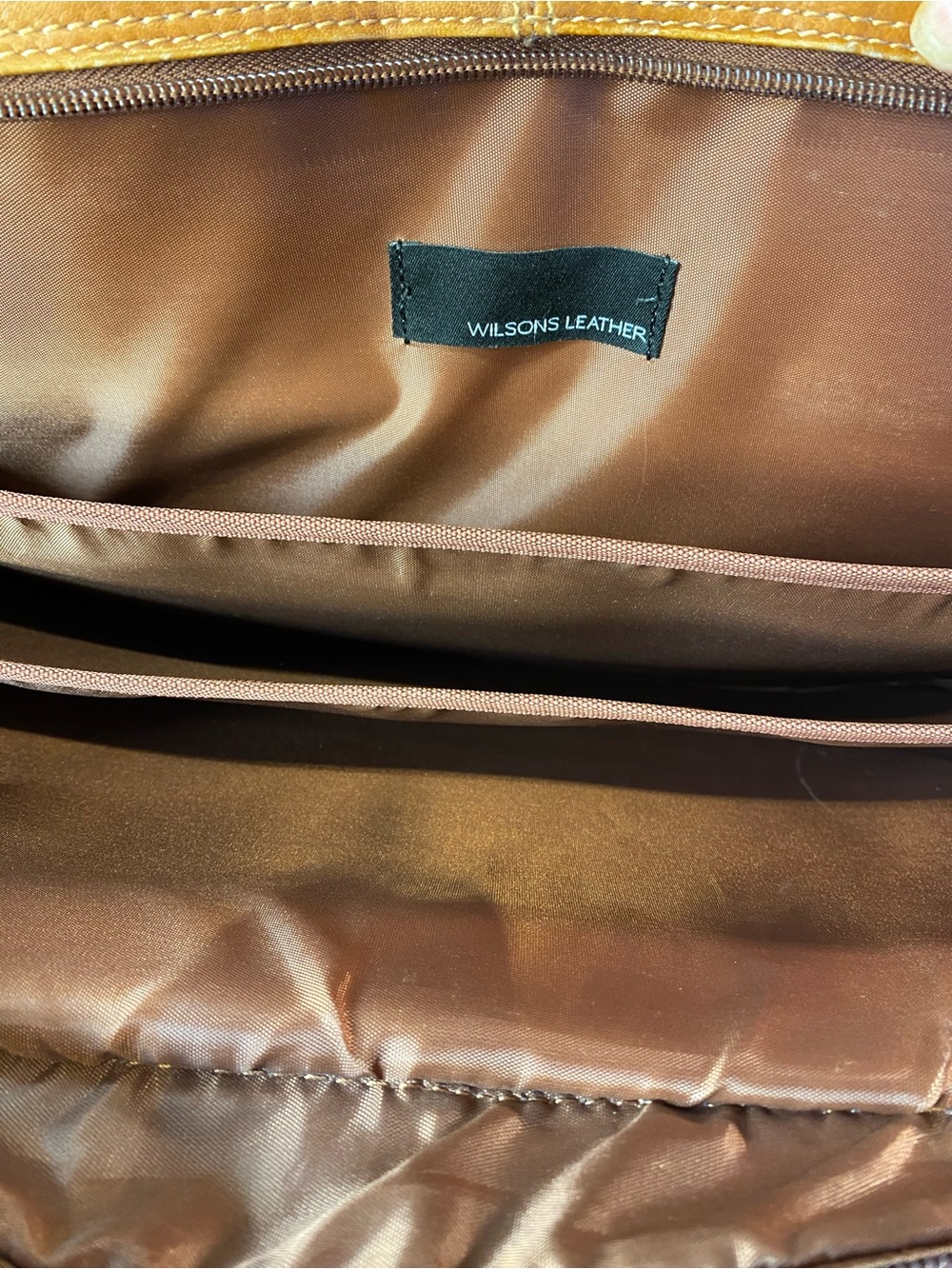 Wilsons Tan Leather Messenger Padded Laptop Bag Briefcase Shoulder Strap Pockets - Picture 14 of 16